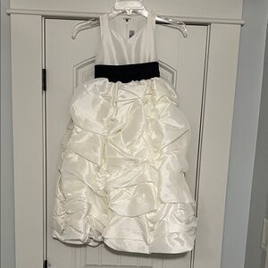 Chic Ivory and Black Kids Formal Dress